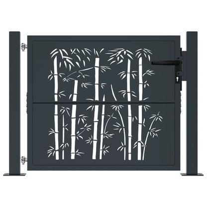 Cancello Giardino Antracite 105x105 cm in Acciaio Design BambÃƒÂ¹