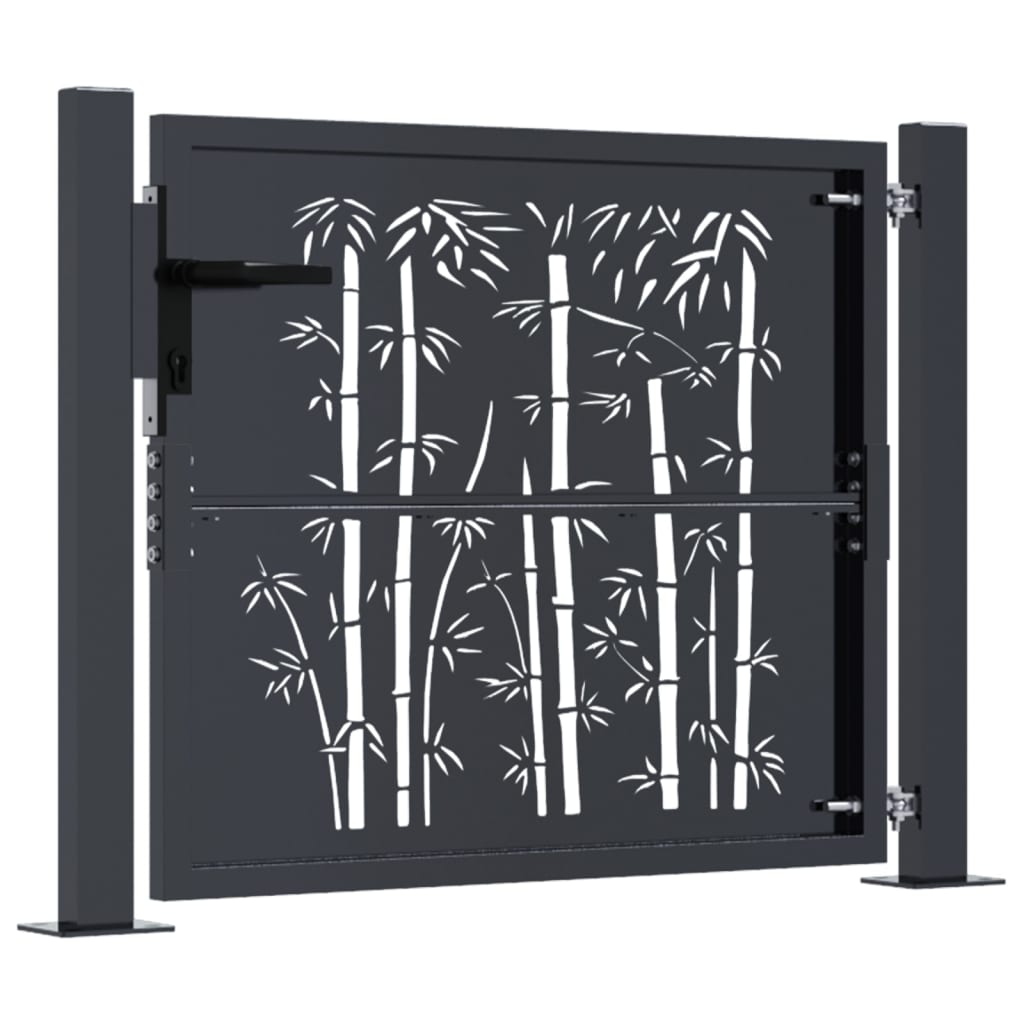 Cancello Giardino Antracite 105x105 cm in Acciaio Design BambÃƒÂ¹