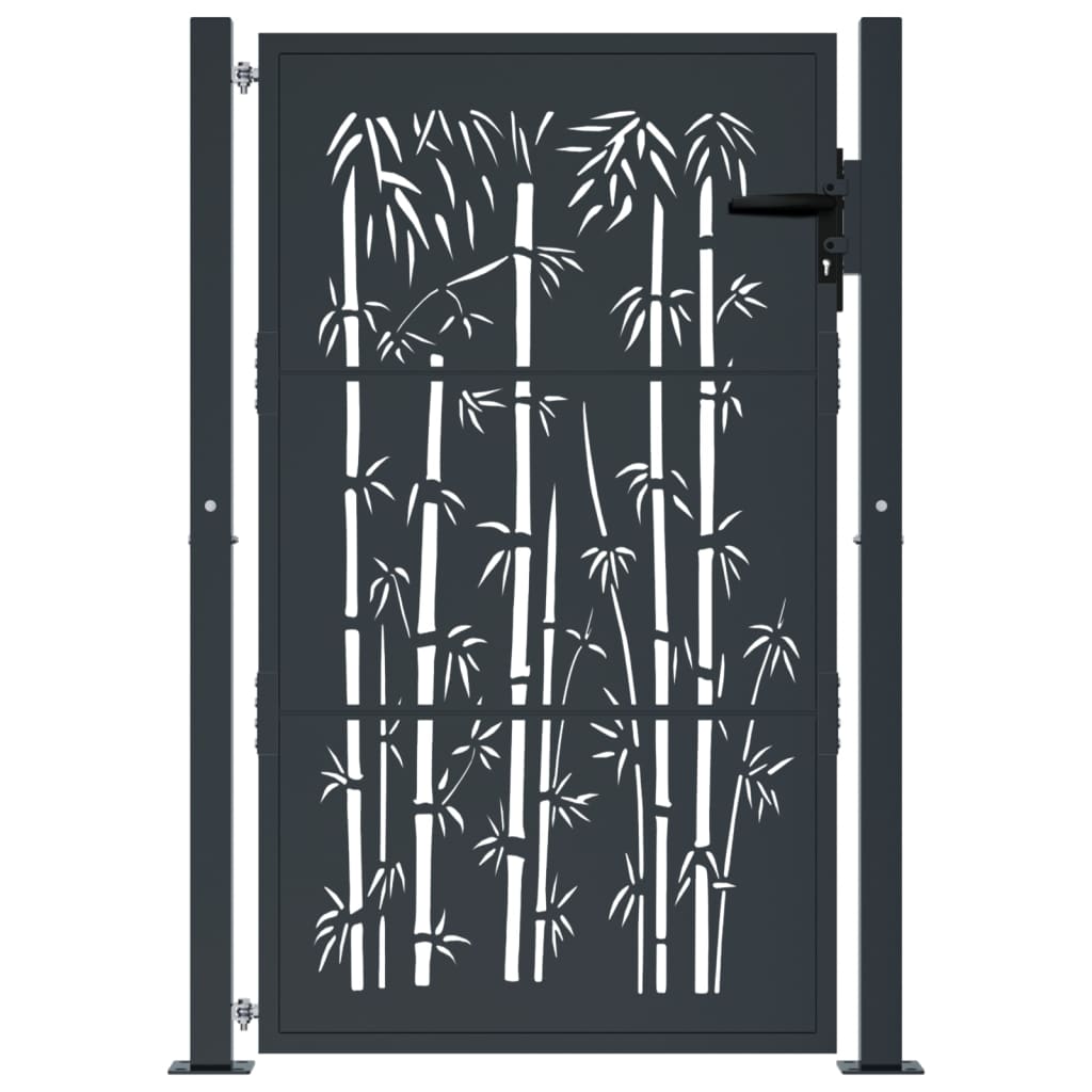 Cancello Giardino Antracite 105x130 cm in Acciaio Design BambÃƒÂ¹