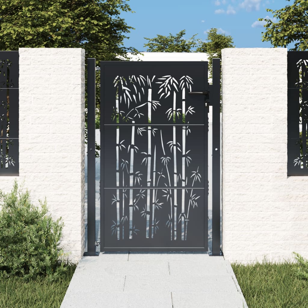 Cancello Giardino Antracite 105x155 cm in Acciaio Design BambÃƒÆ’Ã‚Â¹