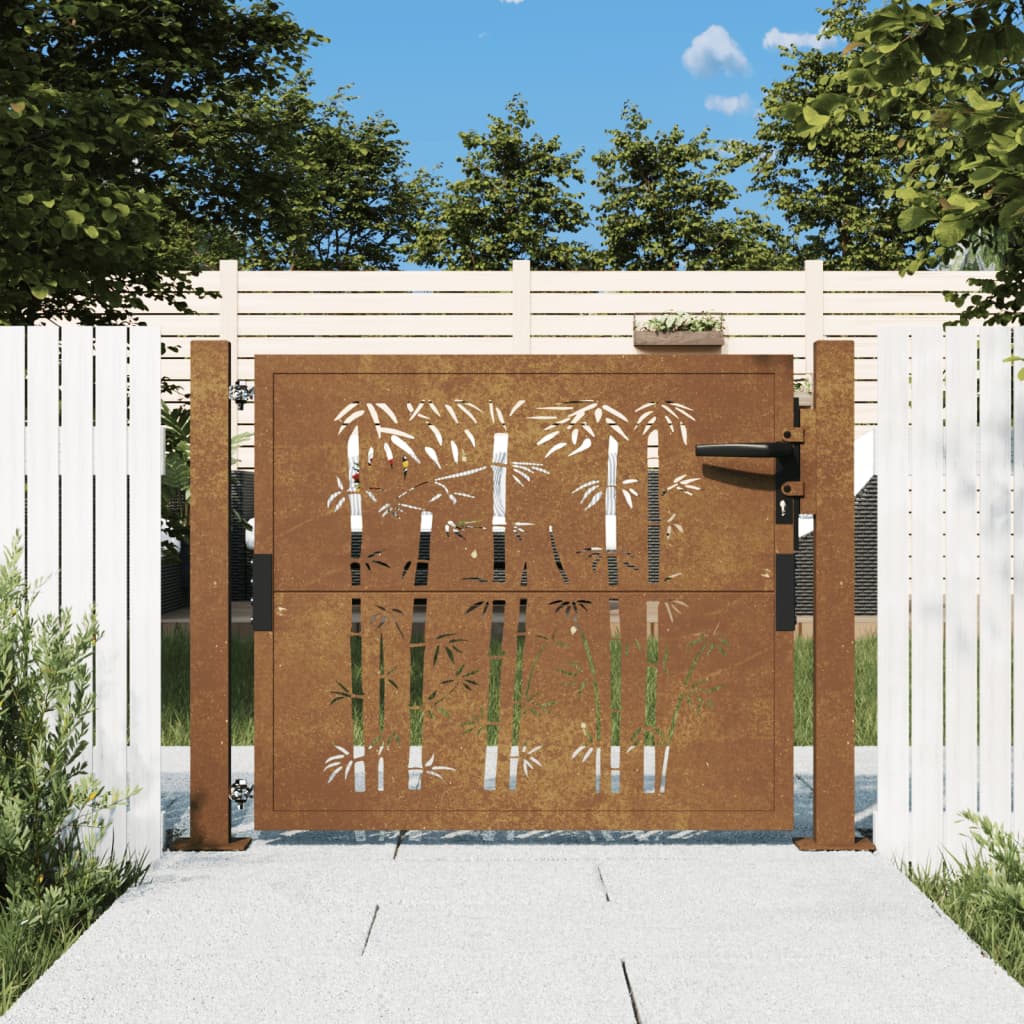 Cancello da Giardino 105x105 cm in Acciaio Corten Design BambÃ¹