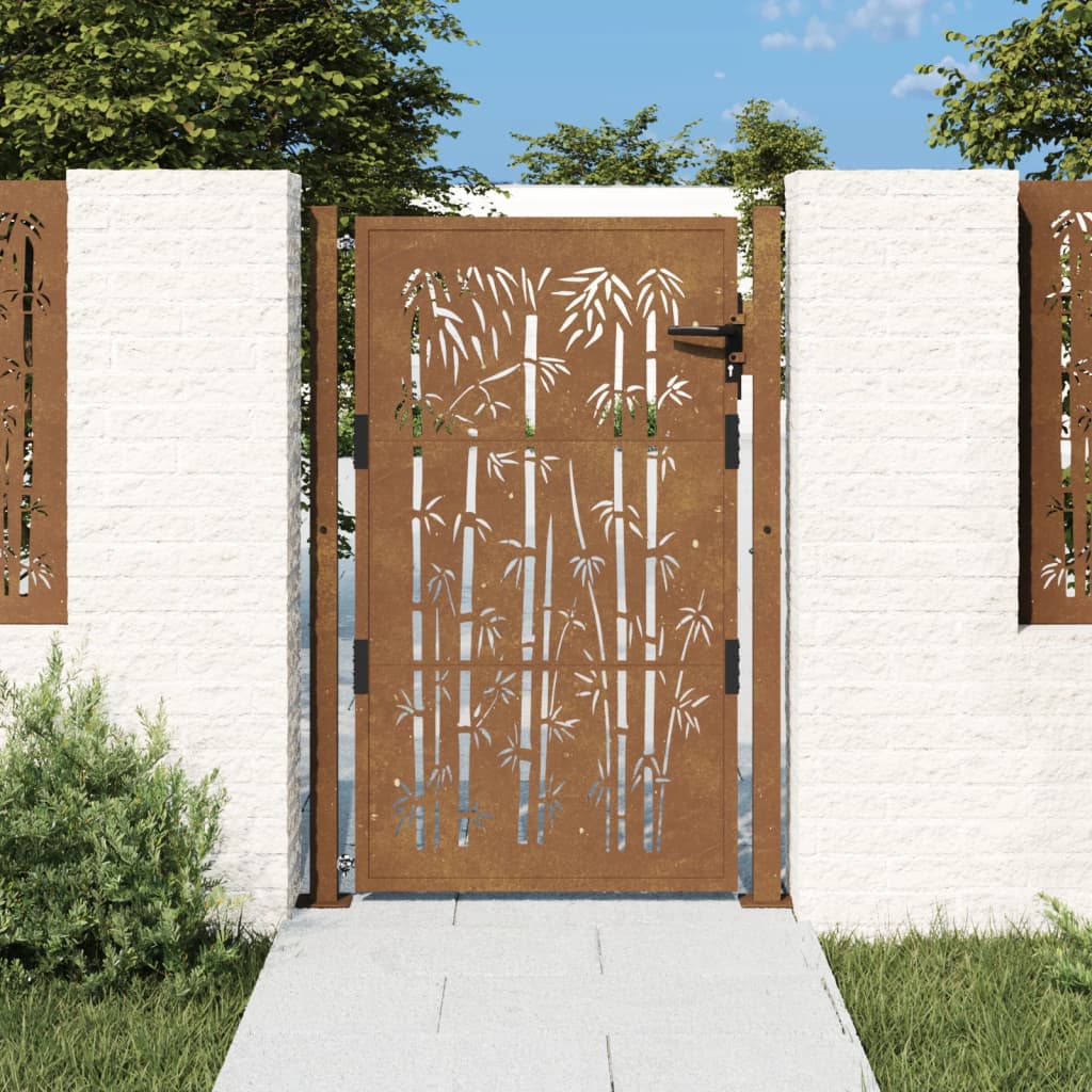 Cancello da Giardino 105x130 cm in Acciaio Corten Design BambÃ¹