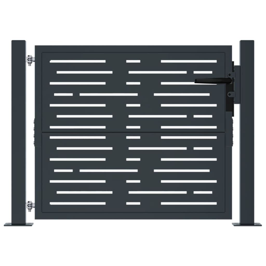 Cancello Giardino Antracite 105x105 cm Acciaio Design Quadrato