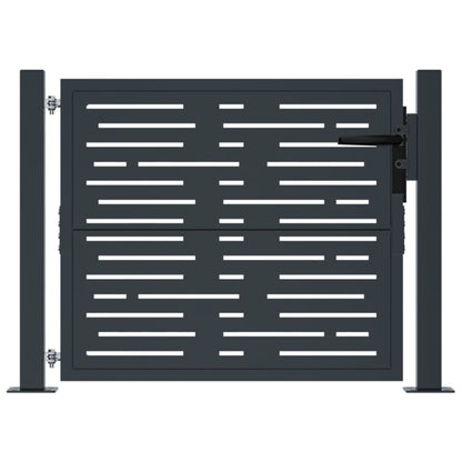 Cancello Giardino Antracite 105x105 cm Acciaio Design Quadrato
