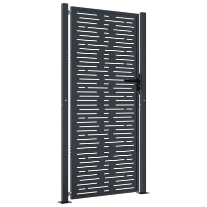 Cancello Giardino Antracite 105x180 cm Acciaio Design Quadrato