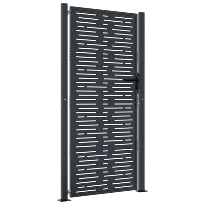 Cancello Giardino Antracite 105x205 cm Acciaio Design Quadrato