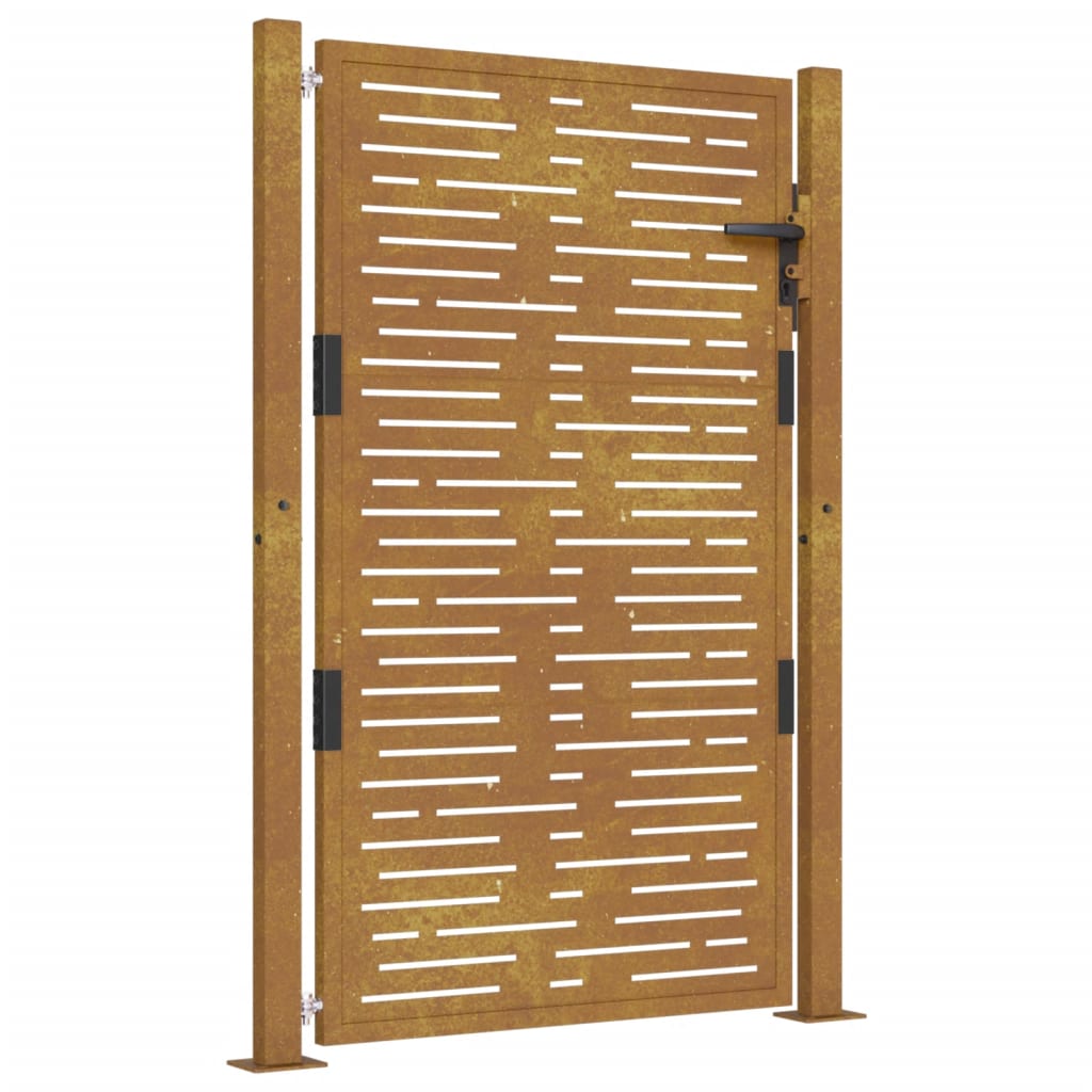 Cancello da Giardino 105x130 cm Acciaio Corten Design Quadrato