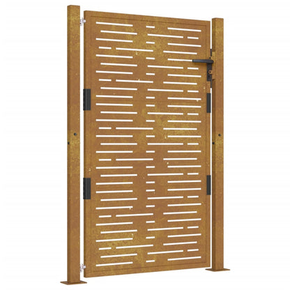 Cancello da Giardino 105x130 cm Acciaio Corten Design Quadrato