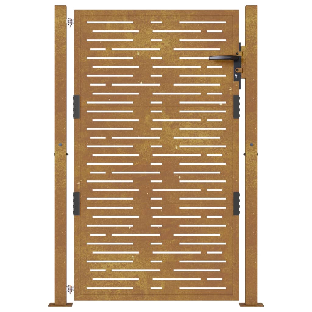 Cancello da Giardino105x155 cm Acciaio Corten Design Quadrato