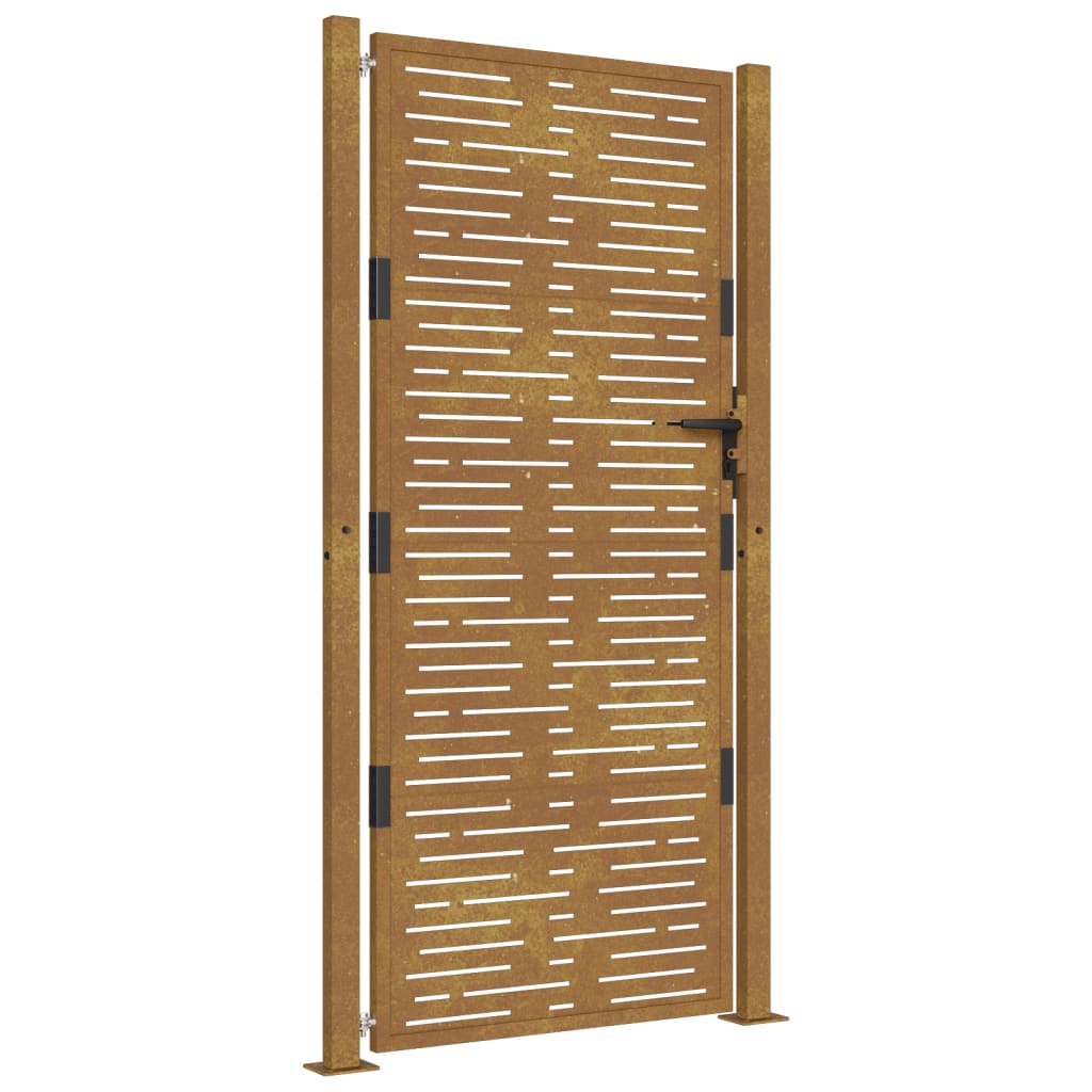 Cancello da Giardino 105x180 cm Acciaio Corten Design Quadrato