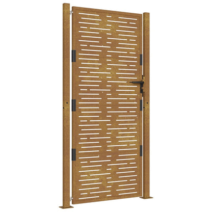 Cancello da Giardino 105x180 cm Acciaio Corten Design Quadrato