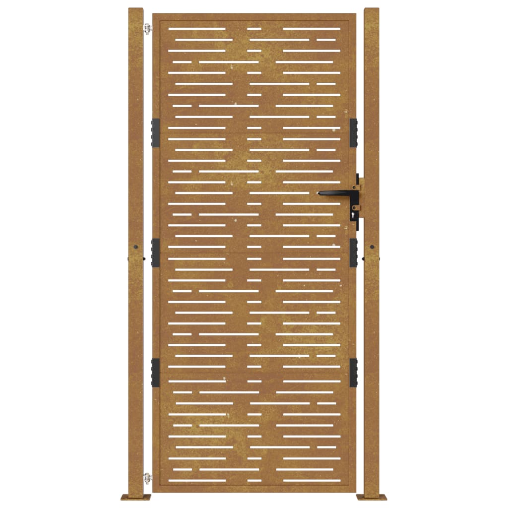 Cancello da Giardino 105x180 cm Acciaio Corten Design Quadrato