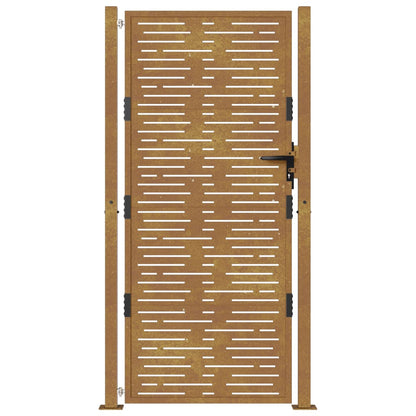 Cancello da Giardino 105x180 cm Acciaio Corten Design Quadrato