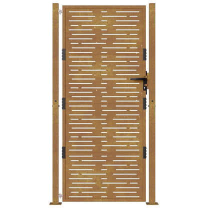 Cancello da Giardino 105x205 cm Acciaio Corten Design Quadrato
