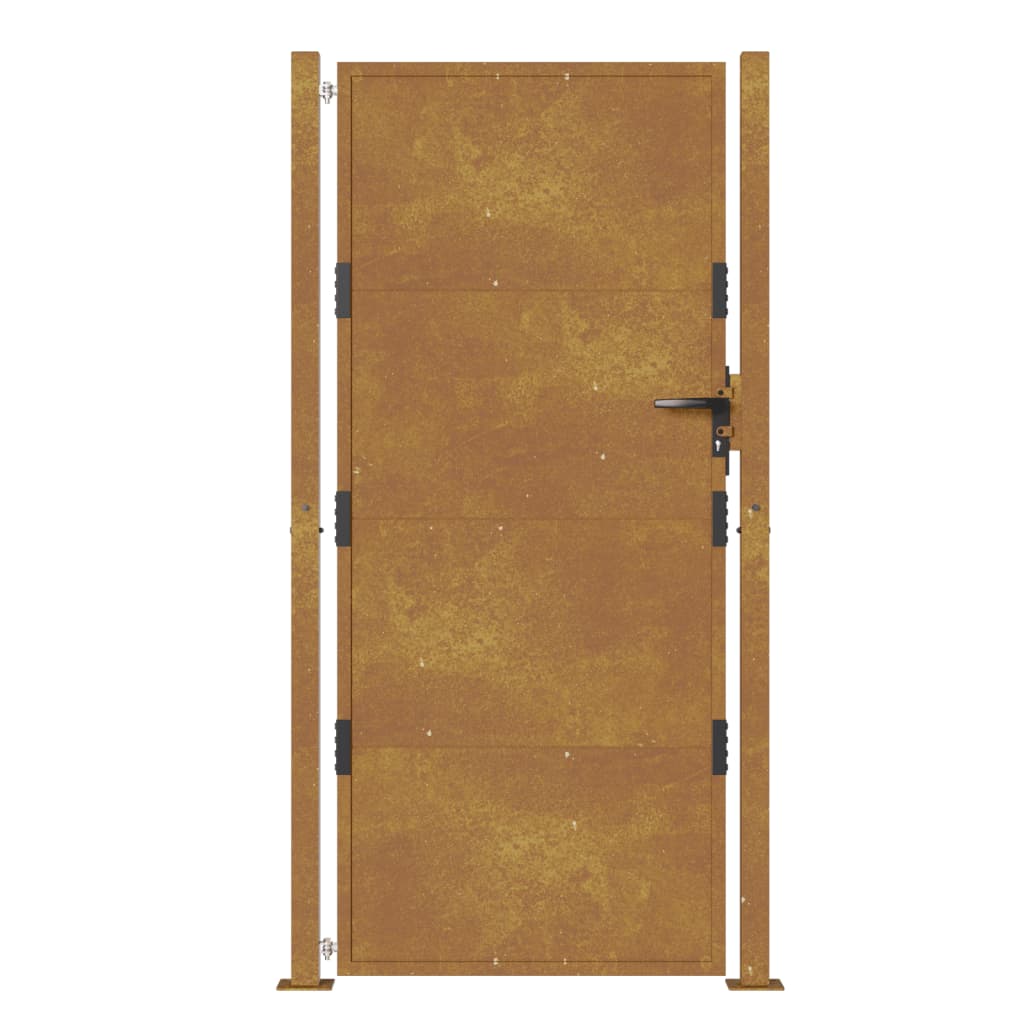Cancello da Giardino 105x205 cm in Acciaio Corten