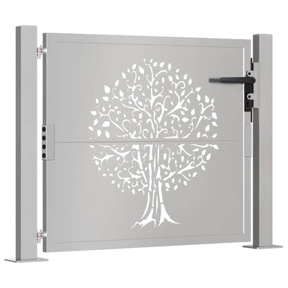Cancello da giardino 100x100 cm in acciaio Corten con design ad albero