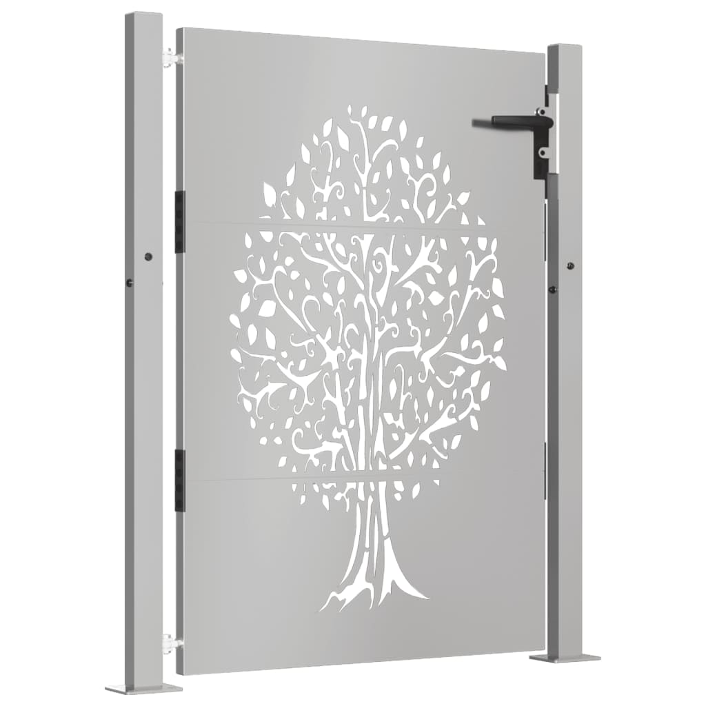 Cancello da Giardino 105x155 cm in Acciaio Corten Design Albero