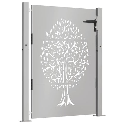 Cancello da Giardino 105x155 cm in Acciaio Corten Design Albero