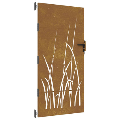 Cancello da Giardino 85x175 cm in Acciaio Corten Design Erba