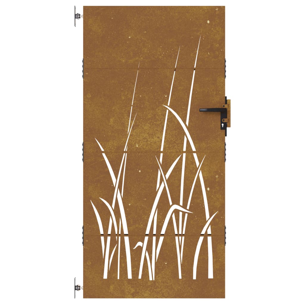 Cancello da Giardino 85x175 cm in Acciaio Corten Design Erba
