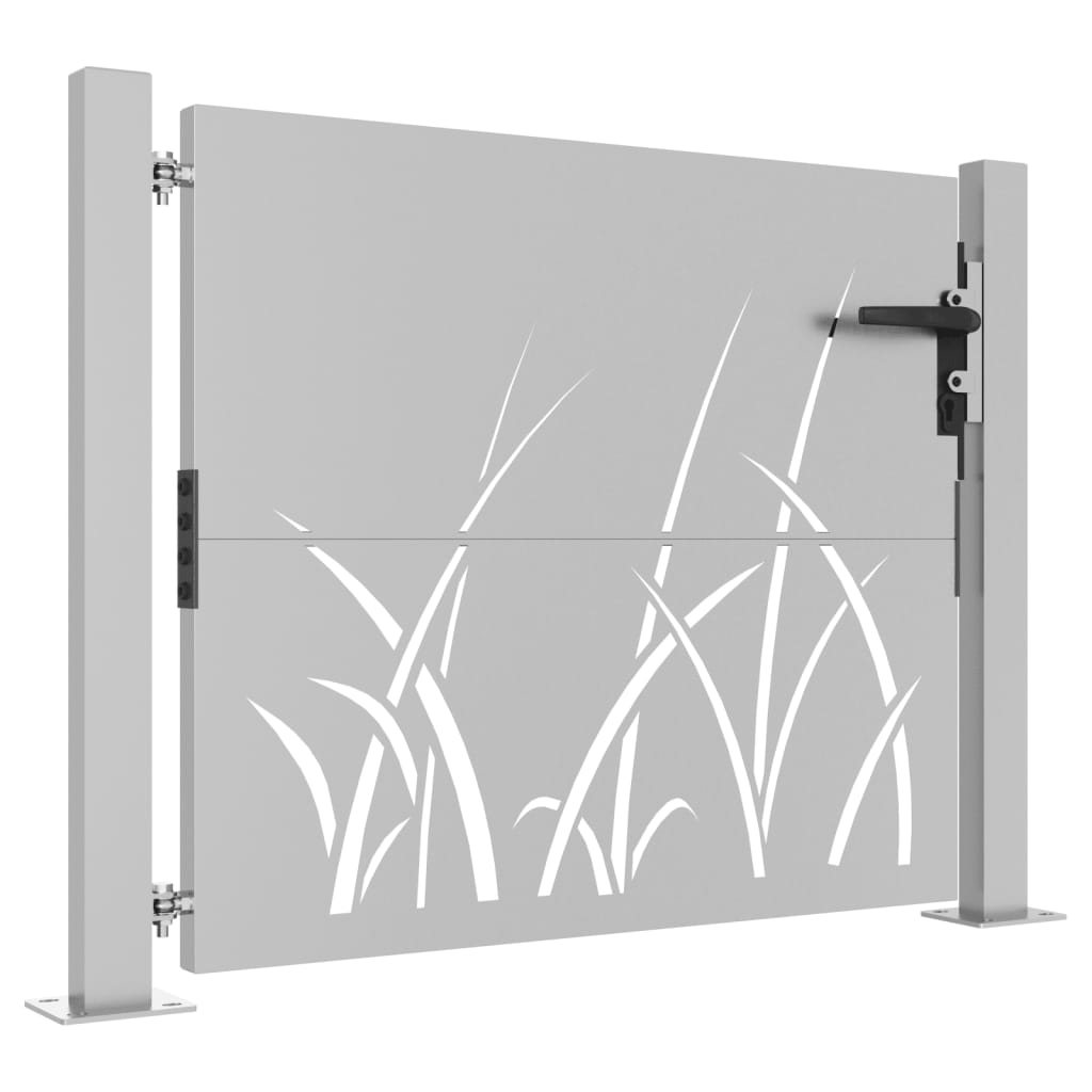 Cancello da Giardino 105x80 cm in Acciaio Corten Design Erba