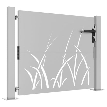 Cancello da Giardino 105x80 cm in Acciaio Corten Design Erba
