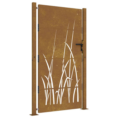 Cancello da Giardino 105x180 cm in Acciaio Corten Design Erba