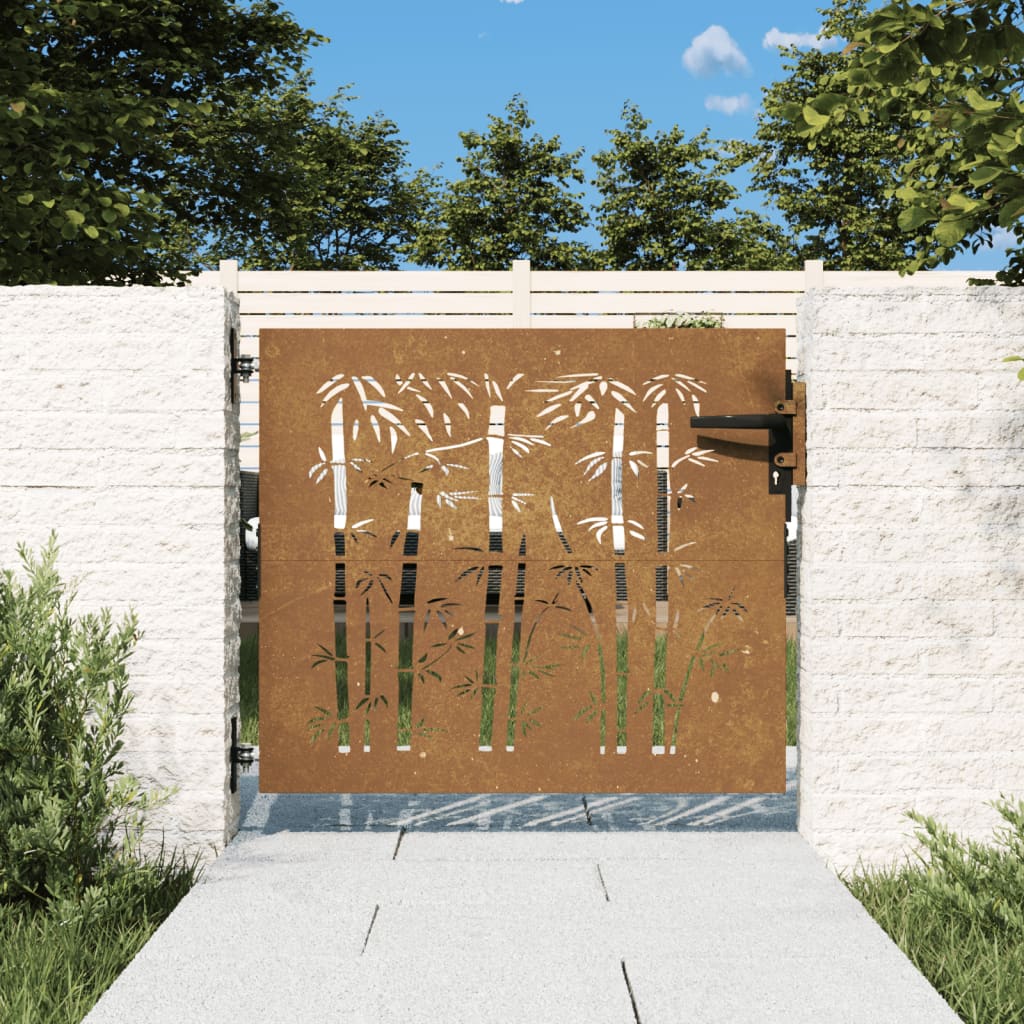 Cancello da Giardino 85x75 cm in Acciaio Corten Design BambÃ¹
