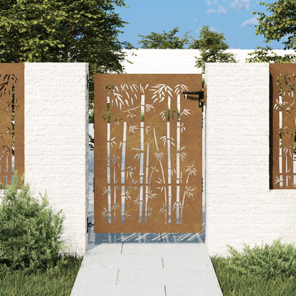 Cancello da Giardino 85x125 cm in Acciaio Corten Design BambÃ¹
