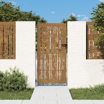 Cancello da Giardino 85x175 cm in Acciaio Corten Design BambÃƒÂ¹