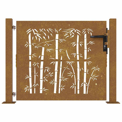 Cancello da giardino 100x100 cm in acciaio Corten e design in bambÃ¹