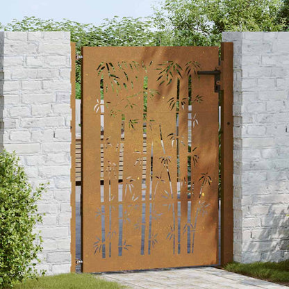 Cancello da giardino 100x125 cm in acciaio Corten e design in bambÃ¹