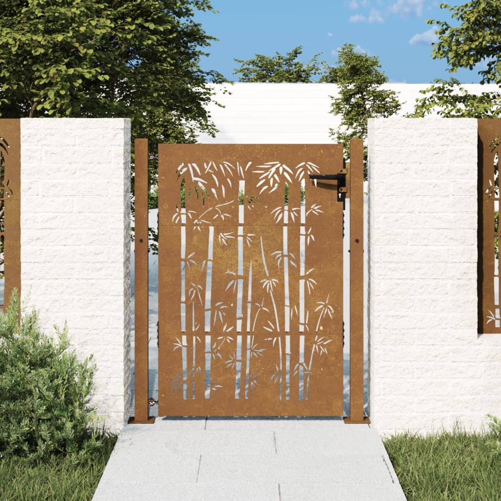 Cancello da Giardino 105x130 cm in Acciaio Corten Design BambÃ¹