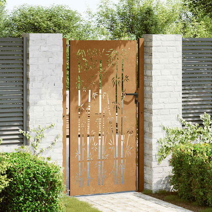 Cancello da giardino 100x200 cm in acciaio corten e design in bambÃ¹