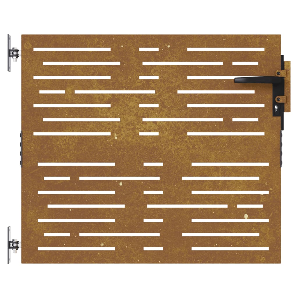 Cancello da Giardino 85x75 cm Acciaio Corten Design Quadrato