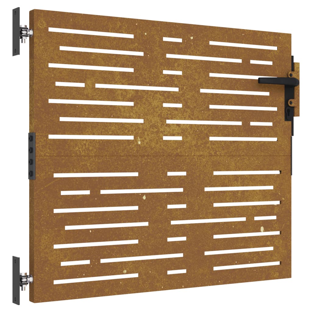 Cancello da Giardino 85x100 cm Acciaio Corten Design Quadrato