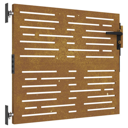 Cancello da Giardino 85x100 cm Acciaio Corten Design Quadrato