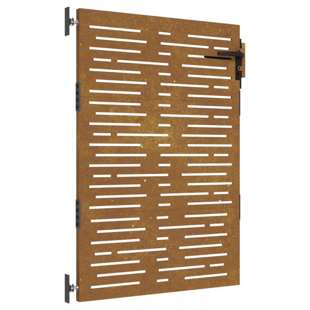 Cancello da Giardino 85x125 cm Acciaio Corten Design Quadrato