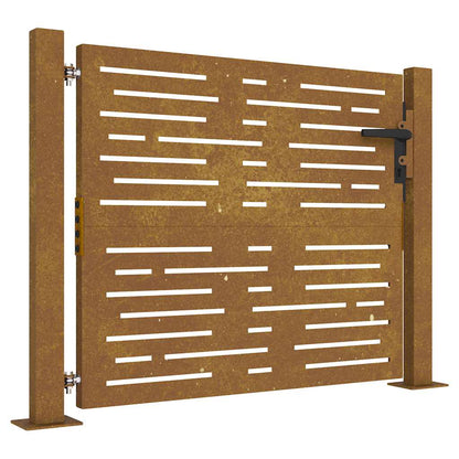 Cancello da giardino 100x100 cm in acciaio Corten design quadrato
