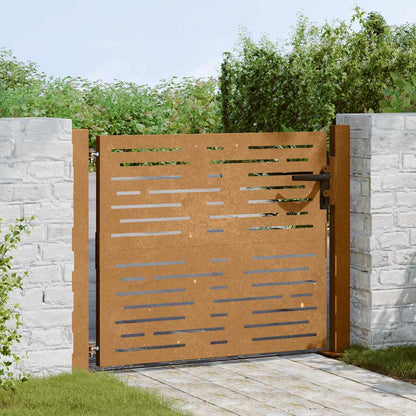 Cancello da giardino 100x100 cm in acciaio Corten design quadrato