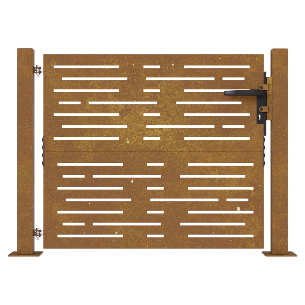 Cancello da Giardino 105x105 cm Acciaio Corten Design Quadrato