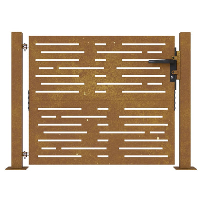 Cancello da Giardino 105x105 cm Acciaio Corten Design Quadrato
