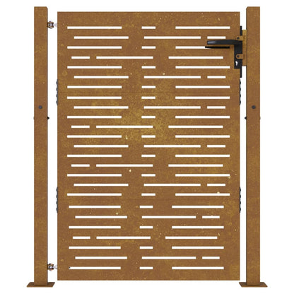 Cancello da Giardino 105x130 cm Acciaio Corten Design Quadrato