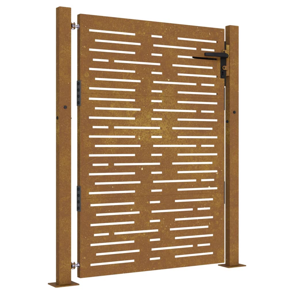 Cancello da Giardino105x155 cm Acciaio Corten Design Quadrato