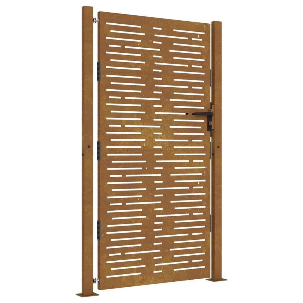 Cancello da Giardino 105x180 cm Acciaio Corten Design Quadrato