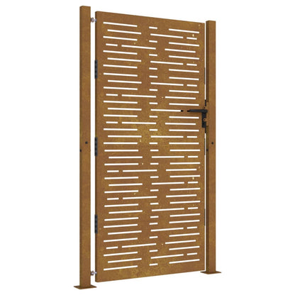 Cancello da Giardino 105x205 cm Acciaio Corten Design Quadrato