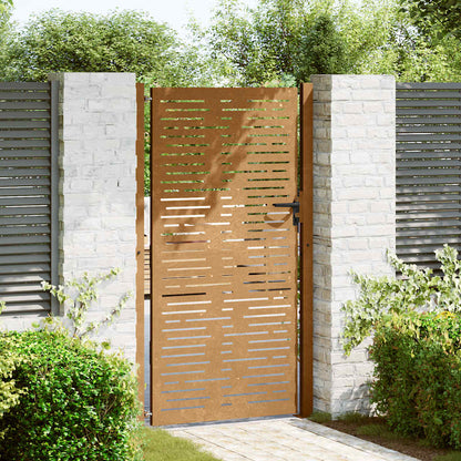 Cancello da giardino 100x200 cm in acciaio Corten design quadrato