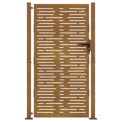Cancello da Giardino 105x205 cm Acciaio Corten Design Quadrato