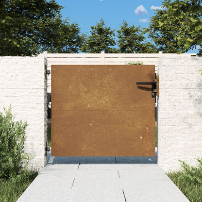 Cancello da Giardino 85x75 cm in Acciaio Corten