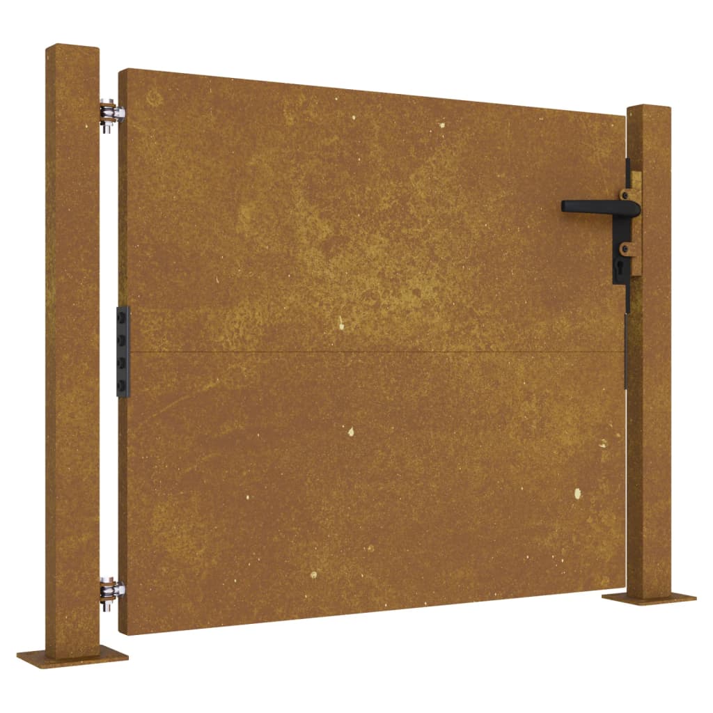 Cancello da Giardino 105x80 cm in Acciaio Corten